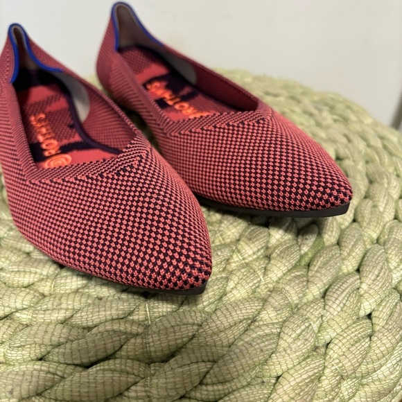 Rothy's The Point Rose Double Stitch Point Toe Slip On Knit Flats - Picture 9 of 15